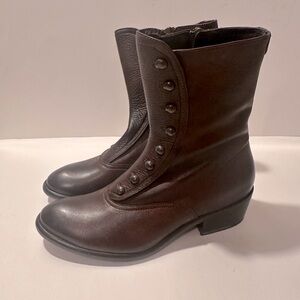 Ariat Sheffield Brown Victorian Style Low-Calf Leather Boots- Size 9